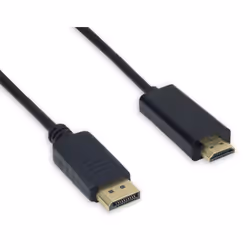 Jou Jye Computer AVC 121, 1,8 m, DisplayPort, HDMI Type A (Standard), Mâle, Mâle, Or