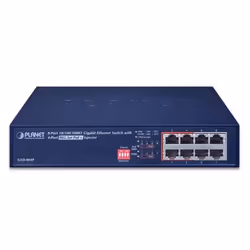 PLANET GSD-804P commutateur réseau Non-géré Gigabit Ethernet (10/100/1000) Connexion Ethernet, supportant l'alimentation via ce port (PoE) 1U Bleu
