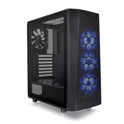 Thermaltake Versa J24 TG RGB, Midi Tower, PC, Noir, ATX, micro ATX, Mini-ITX, SPCC, Ventilateur