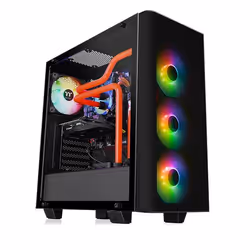 Thermaltake View 21 TG RGB Plus, Midi Tower, PC, Noir, ATX, micro ATX, Mini-ATX, SPCC, Verre trempé, Jouer