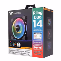 Thermaltake Riing Duo 14 LED RGB Premium Edition Boitier PC Ventilateur Noir - Vue supplémentaire 7