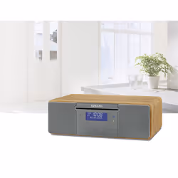 Sangean DDR-47BT Système stéréo portable Numérique 14 W DAB+, FM Gris, Noyer Lecture de MP3