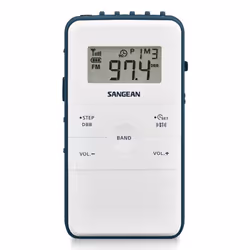 Sangean DT-140, Portable, Numérique, AM, FM, 3,5 mm, Bleu, Blanc, Monochromatique