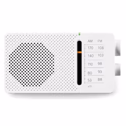 Sangean SR-36, Portable, AM, FM, 8 Ohm, 6,35 mm (0.25"), Blanc, Alcaline