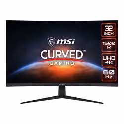 MSI G321CU, 80 cm (31.5"), 3840 x 2160 pixels, 4K Ultra HD, Noir