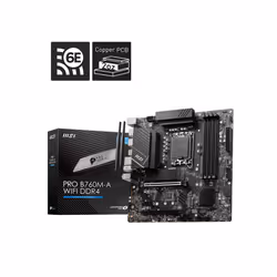 MSI PRO B760M-A WIFI DDR4, Intel, LGA 1700, Intel® Celeron®, Intel® Pentium® Gold, LGA 1700, DDR4-SDRAM, 128 Go