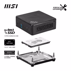 MSI Cubi 5 12M COMPACT PC I3-1215U BLK 0.66L sized PC Noir Intel SoC 4,4 GHz - Vue supplémentaire 7