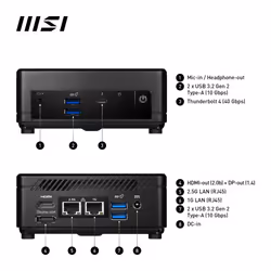 MSI Cubi 5 12M COMPACT PC I3-1215U BLK 0.66L sized PC Noir Intel SoC 4,4 GHz - Vue supplémentaire 9