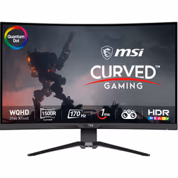 MSI MAG 325CQRF QD, 80 cm (31.5"), 2560 x 1440 pixels, Wide Quad HD, 1 ms, Noir