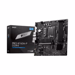MSI PRO B760M-P DDR4, Intel, LGA 1700, Intel® Celeron®, Intel® Pentium® Gold, LGA 1700, DDR4-SDRAM, 128 Go