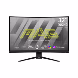 MSI MAG 325CQRXFDE, 80 cm (31.5"), 2560 x 1440 pixels, Wide Quad HD, 1 ms, Noir