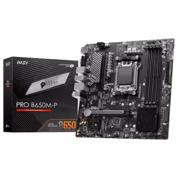MSI PRO B650M-P, AMD, Emplacement AM5, AMD Ryzen 7000 Series, Emplacement AM5, DDR5-SDRAM, 192 Go