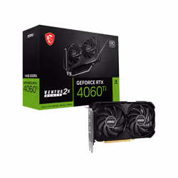 MSI VENTUS GEFORCE RTX 4060 TI 2X BLACK 16G OC, GeForce RTX 4060 Ti, 16 Go, GDDR6, 128 bit, 7680 x 4320 pixels, PCI Express 4 ...