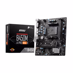 MSI B450M-A PRO MAX II, AMD, Emplacement AM4, AMD Ryzen™ 5, Emplacement AM4, DDR4-SDRAM, 64 Go