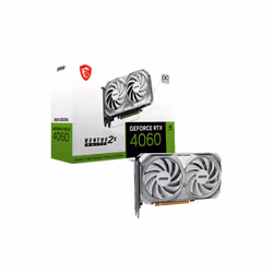 MSI VENTUS GeForce RTX 4060 2X WHITE 8G OC, GeForce RTX 4060, 8 Go, GDDR6, 128 bit, 7680 x 4320 pixels, PCI Express 4.0