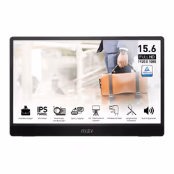 MSI PRO MP161DE E2, 39,6 cm (15.6"), 1920 x 1080 pixels, Full HD, LED, 4 ms, Noir