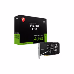 MSI AERO GeForce RTX 4060 ITX 8G OC, GeForce RTX 4060, 8 Go, GDDR6, 128 bit, 7680 x 4320 pixels, PCI Express 4.0