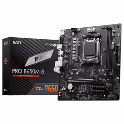 MSI PRO B650M-B, AMD, Emplacement AM5, AMD Ryzen 7 7th Gen, AMD Ryzen 9 7th Gen, Emplacement AM5, 96 Go, DDR5-SDRAM