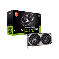 MSI VENTUS GeForce RTX 4070 SUPER 12G 2X OC, GeForce RTX 4070 SUPER, 12 Go, GDDR6X, 192 bit, 7680 x 4320 pixels, PCI Express  ...