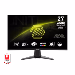 MSI MAG 27CQ6FDE, 68,6 cm (27"), 2560 x 1440 pixels, Wide Quad HD, LED, 0,5 ms, Noir