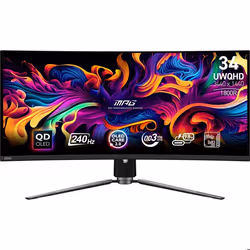 MSI MPG 341CQPX QD-OLED, 86,4 cm (34"), 3440 x 1440 pixels, UltraWide Quad HD, QD-OLED, Noir