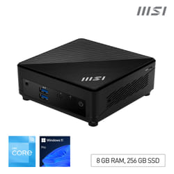 MSI Cubi 5 12M i3 1215U FS 8GB 256GB W11P Intel® Core™ i3 i3-1215U 8 Go DDR4-SDRAM 256 Go HDD+SSD Windows 11 Pro Mini PC Noir