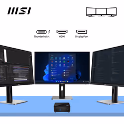 MSI Cubi 5 12M i3 1215U FS 8GB 256GB W11P Intel® Core™ i3 i3-1215U 8 Go DDR4-SDRAM 256 Go HDD+SSD Windows 11 Pro Mini PC Noir