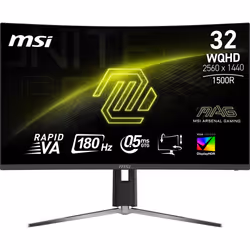 MSI MAG 32CQ6PF, 80 cm (31.5"), 2560 x 1440 pixels, Wide Quad HD, 0,5 ms, Noir