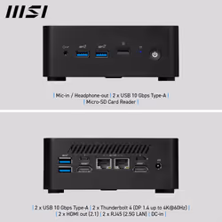 MSI Cubi NUC 1M i7 150U BB 0.84L sized PC Noir Intel SoC