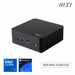 MSI Cubi NUC 1M i5 120U FS 8GB 512GB W11P, Intel Core 5, 120U, 8 Go, DDR5-SDRAM, 512 Go, Windows 11 Pro