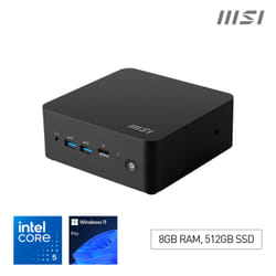 MSI Cubi NUC 1M i5 120U FS 8GB 512GB W11P Intel Core 5 8 Go DDR5-SDRAM 512 Go SSD Windows 11 Pro Mini PC Noir