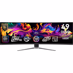 MSI MPG 491CQPXDE QD-OLED, 124,5 cm (49"), 5120 x 1440 pixels, Dual QHD, QD-OLED, 0,03 ms, Noir