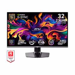 MSI MPG 322URX QD-OLED, 80 cm (31.5"), 3840 x 2160 pixels, 4K Ultra HD, QD-OLED, 0,03 ms, Noir