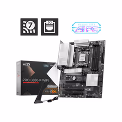 MSI PRO B850-P WIFI, AMD, Emplacement AM5, AMD Ryzen 7000 Series, AMD Ryzen 8000 Series, AMD Ryzen 9000 Series, Emplacement A ...