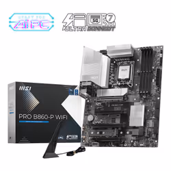 MSI PRO B860-P WIFI, Intel, LGA 1851 (Socket V1), Intel Core Ultra (Series 2), LGA 1851, 256 Go, DDR5-SDRAM