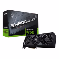 MSI GEFORCE RTX 5080 16G SHADOW 3X OC, GeForce RTX 5080, 16 Go, GDDR7, 256 bit, 7680 x 4320 pixels, PCI Express x16 5.0