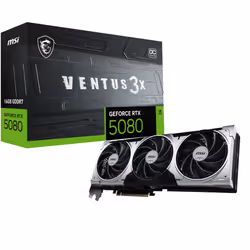 MSI VENTUS GEFORCE RTX 5080 16G 3X OC PLUS, GeForce RTX 5080, 16 Go, GDDR7, 256 bit, 7680 x 4320 pixels, PCI Express x16 5.0