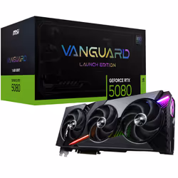 MSI GeForce RTX 5080 16G VANGUARD SOC LAUNCH EDITION, GeForce RTX 5080, 16 Go, GDDR7, 256 bit, 7680 x 4320 pixels, PCI Expres ...