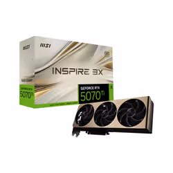 MSI GeForce RTX 5070 Ti 16G INSPIRE 3X OC PLUS, GeForce RTX 5070 Ti, 16 Go, GDDR7, 256 bit, 7680 x 4320 pixels, PCI Express 5 ...
