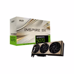 MSI GeForce RTX 5070 12G INSPIRE 3X OC, GeForce RTX 5070, 12 Go, GDDR7, 192 bit, 7680 x 4320 pixels, PCI Express x16 5.0