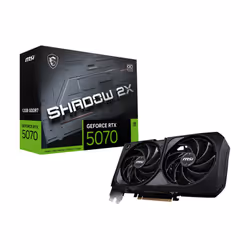 MSI GeForce RTX 5070 12G SHADOW 2X OC, GeForce RTX 5070, 12 Go, GDDR7, 192 bit, 7680 x 4320 pixels, PCI Express x16 5.0