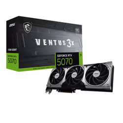 MSI VENTUS GeForce RTX 5070 12G 3X OC, GeForce RTX 5070, 12 Go, GDDR7, 192 bit, 7680 x 4320 pixels, PCI Express x16 5.0