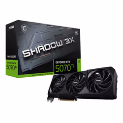 MSI GeForce RTX 5070 Ti 16G SHADOW 3X OC, GeForce RTX 5070 Ti, 16 Go, GDDR7, 256 bit, 7680 x 4320 pixels, PCI Express 5.0