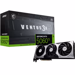 MSI VENTUS GeForce RTX 5060 TI 16G 3X OC, GeForce RTX 5060 Ti, 16 Go, GDDR7, 128 bit, 7680 x 4320 pixels, PCI Express x16 5.0