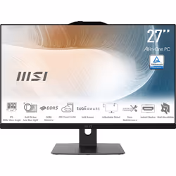 MSI Modern AM242P 1M-1871AT PC tout en un/station de travail Intel Core 3 100U 68,6 cm (27") 1920 x 1080 pixels PC All-in-One 16 Go DDR5-SDRAM 256 Go SSD Windows 11 Pro Wi-Fi 6E (802.11ax) Noir - Vue supplémentaire 2