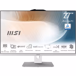MSI Modern AM242P 1M-1873AT Intel Core 3 100U 68,6 cm (27") 1920 x 1080 pixels PC All-in-One 16 Go DDR5-SDRAM 256 Go SSD Windows 11 Home Wi-Fi 6E (802.11ax) Blanc - Vue supplémentaire 2