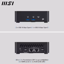 MSI Cubi NUC AI 1UMG i7 155H BB Cube Noir BGA 2049 1,4 GHz