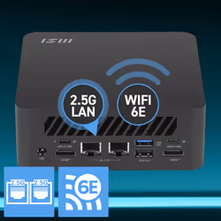 MSI Cubi Z AI 8M R5 8645HS FS 16GB 512GB W11P AMD Ryzen™ 5 16 Go DDR5-SDRAM 512 Go SSD Windows 11 Pro Mini PC Noir - Vue supplémentaire 7