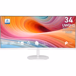 MSI Pro MP341CQW E12 écran plat de PC 86,4 cm (34") 3440 x 1440 pixels UltraWide Quad HD Blanc - Vue supplémentaire 3