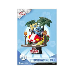 Figurine - BEAST KINGDOM - D-Stage 108 - Stitch Racing Car - PVC - 14x10x11 cm - Multicolore